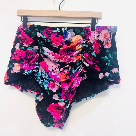 TORRID ruched floral high-waisted swim bottom - Picture 9 of 10